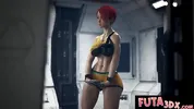 FUTA 3DX - Hot Redhead Babe Fucked Hard in Space Ship