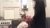DATEZONE - Amateur blonde blows and gets fucked doggystyle in the kitchen