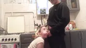 DATEZONE - Amateur blonde blows and gets fucked doggystyle in the kitchen