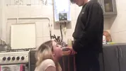 DATEZONE - Amateur blonde blows and gets fucked doggystyle in the kitchen