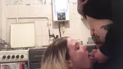 DATEZONE - Amateur blonde blows and gets fucked doggystyle in the kitchen