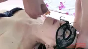 Old slut fuck with stallion and swallow big load sperm.