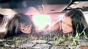 NastyClub - Naughty Vixi Rafi and MitzX get their engine fixed in outdoor threesome