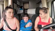BangVan - Lost Hikers Picked Up by Very Busty RV Driver Jennifer Mendez