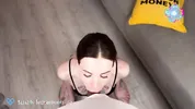 I gave him a slobbery blowjob and got cum on my face