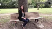 cute 19 year Burnette with big boobs does porn casting
