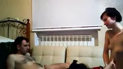 DATEZONE - Skinny amateur in sexy stockings has homemade sex with her husband's friend