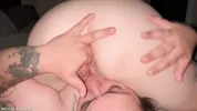 Eating Her Sweet Pussy While Spitting And Fingering Her Ass