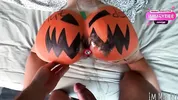 The local slut gets fucked by the whole town on Halloween
