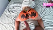The local slut gets fucked by the whole town on Halloween