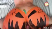 The local slut gets fucked by the whole town on Halloween