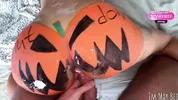The local slut gets fucked by the whole town on Halloween