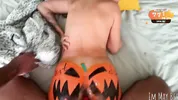 The local slut gets fucked by the whole town on Halloween