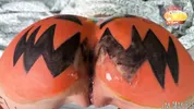 The local slut gets fucked by the whole town on Halloween
