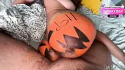 The local slut gets fucked by the whole town on Halloween