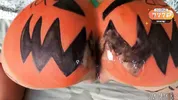 The local slut gets fucked by the whole town on Halloween