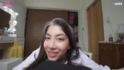 Schoolgirl plays with my big cock and dares anal sex