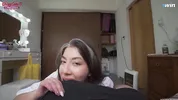 Schoolgirl plays with my big cock and dares anal sex