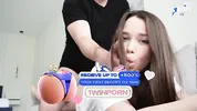 Roughly fucking  tight ass instead of her boyfriend. Anal Creampie - Valeria Sladkih