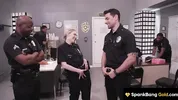 SPANKBANG GOLD - Cheating Hot Cop Gangbanged By Entire Cop Force
