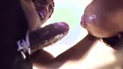 Paris Dewett Slobs all over my dick before I pound on her tight pussy