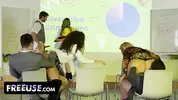 Alex and Peter Blast Their Loads to Celebrate Penelope's Big Presentation
