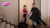 Married couple was so horny they started to fuck right on the stairs
