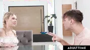 ADULT TIME - Naughty Petite Dylan Moore Seduces Shocked StepCousin By Showing Him Her Wet Pussy