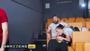 BRAZZERS - Ramona Lapiedra’s Movie Date Turns Into A Wild Theater Threesome With Xander And Jordi