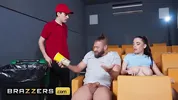 BRAZZERS - Ramona Lapiedra’s Movie Date Turns Into A Wild Theater Threesome With Xander And Jordi