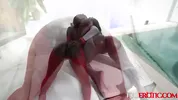 EVIL EROTIC Lucky Pool Guy Gets Fuck Two Big Ass Ebony's While At Work