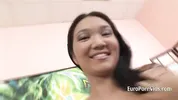 Sexy Asian girl gapes her asshole wide for a cock and her mouth for a jizz