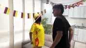 Mi horny Latina best friend waits for me without underwear and bets her rich wet pussy if her team wins. 2026 World Cup Special!