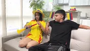Mi horny Latina best friend waits for me without underwear and bets her rich wet pussy if her team wins. 2026 World Cup Special!