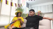 Mi horny Latina best friend waits for me without underwear and bets her rich wet pussy if her team wins. 2026 World Cup Special!