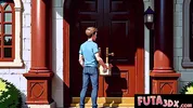 FUTA3DX - Fiery Busty Redhead Devours Massive Dick