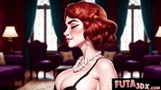 FUTA3DX - Fiery Busty Redhead Devours Massive Dick