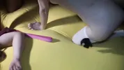 Horny young women let hard cocks fuck their pussies and mouths, swap cum from mouth to mouth, and lick each other's pussies clean.