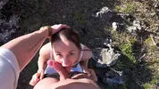 Hot sex in the mountains: POV and hard doggy on top