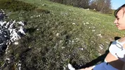 Hot sex in the mountains: POV and hard doggy on top