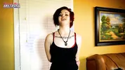 Brunette Marcie Intense Toys Masturbation!