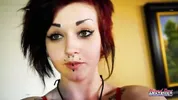 Brunette Marcie Intense Toys Masturbation!