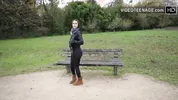 lovely brunette shows her perfect big ass during video casting