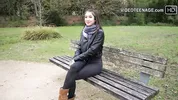 lovely brunette shows her perfect big ass during video casting