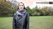 lovely brunette shows her perfect big ass during video casting