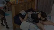 Lucky cheater! He fucked his girlfriend and his maid in the same room! BOTH CREAMPIED!