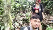 Daring couple gets lost in the woods and ends up fucking in a hidden paradise!