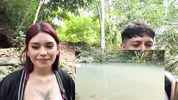 Daring couple gets lost in the woods and ends up fucking in a hidden paradise!