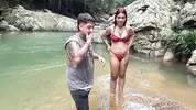 Daring couple gets lost in the woods and ends up fucking in a hidden paradise!