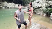 Daring couple gets lost in the woods and ends up fucking in a hidden paradise!